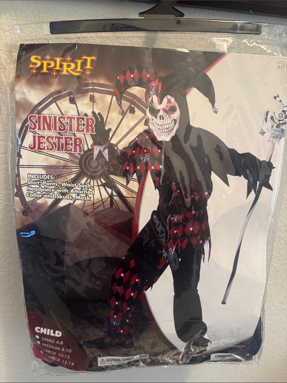Spirit Sinister Jester Costume - Black, Red